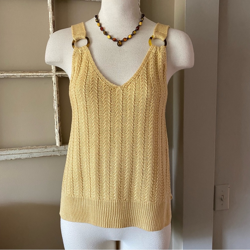 Hippie Rose harvest gold sleeveless knit top